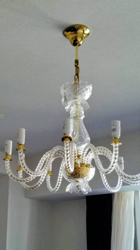 兵庫県芦屋市　シャンデリア　取り外し・取り付け